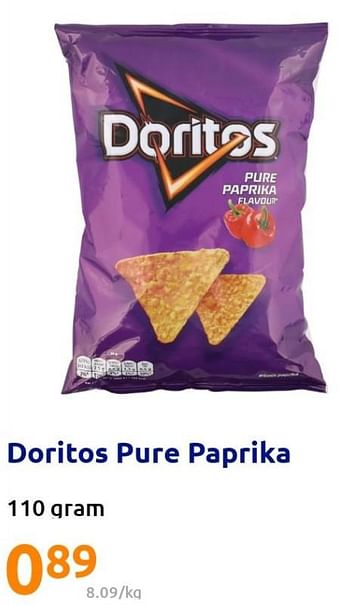 Promoties Doritos pure paprika - Doritos - Geldig van 27/07/2022 tot 02/08/2022 bij Action
