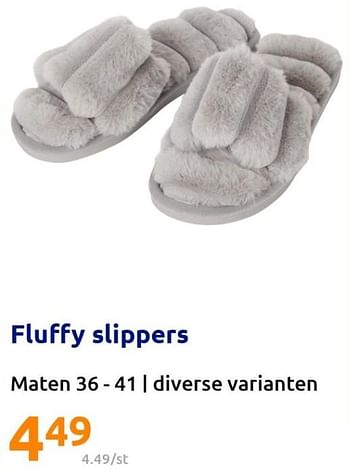 Promoties Fluffy slippers - Huismerk - Action - Geldig van 27/07/2022 tot 02/08/2022 bij Action