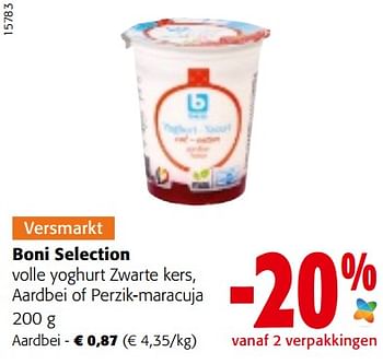 Promotions Boni selection volle yoghurt aardbei - Boni - Valide de 27/07/2022 à 09/08/2022 chez Colruyt