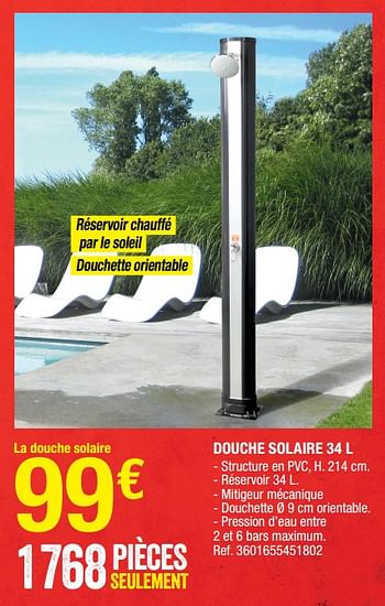 Promotions Douche solaire - Produit Maison - Brico Depot - Valide de 29/07/2022 à 11/08/2022 chez Brico Depot