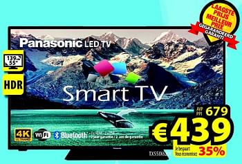 Promoties Panasonic led tv tx55jx620e - Panasonic - Geldig van 03/08/2022 tot 10/08/2022 bij ElectroStock