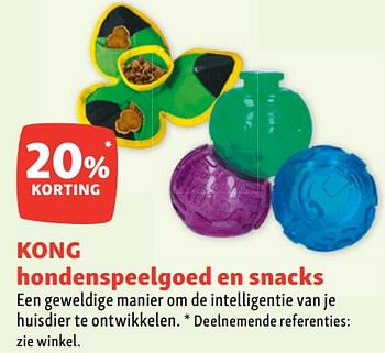 Promotions Kong hondenspeelgoed en snacks 20% korting - Kong - Valide de 03/08/2022 à 10/08/2022 chez Maxi Zoo