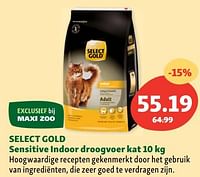 Select gold sensitive indoor droogvoer kat-Select Gold