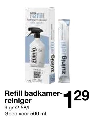 Promoties Refill badkamerreiniger - Huismerk - Zeeman  - Geldig van 30/07/2022 tot 05/08/2022 bij Zeeman