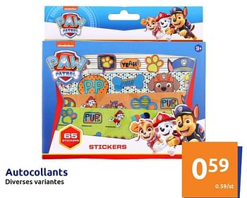 Promotions Autocollants - PAW  PATROL - Valide de 27/07/2022 à 02/08/2022 chez Action