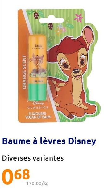 Promotions Baume à lèvres disney - Disney - Valide de 27/07/2022 à 02/08/2022 chez Action