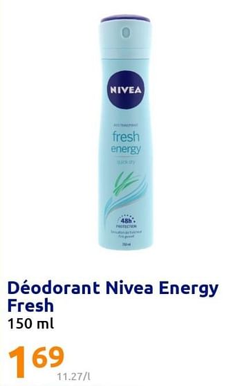 Promotions Déodorant nivea energy fresh - Nivea - Valide de 27/07/2022 à 02/08/2022 chez Action