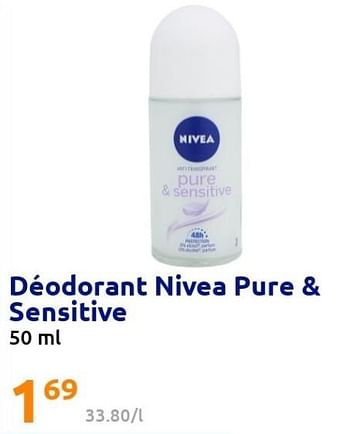 Promotions Déodorant nivea pure + sensitive - Nivea - Valide de 27/07/2022 à 02/08/2022 chez Action