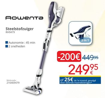 Promoties Rowenta steelstofzuiger rh9479 - Rowenta - Geldig van 01/08/2022 tot 31/08/2022 bij Eldi