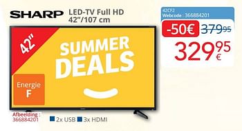 Promoties Sharp LED-TV Full HD 42``/107 cm - Sharp - Geldig van 01/08/2022 tot 31/08/2022 bij Eldi