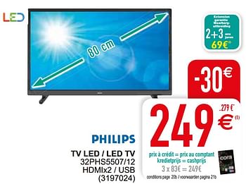 Promotions Philips tv led - led tv 32phs5507-12 - Philips - Valide de 02/08/2022 à 13/08/2022 chez Cora