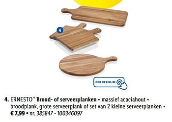 Promoties Brood- of serveerplanken - Ernesto - Geldig van 08/08/2022 tot 13/08/2022 bij Lidl