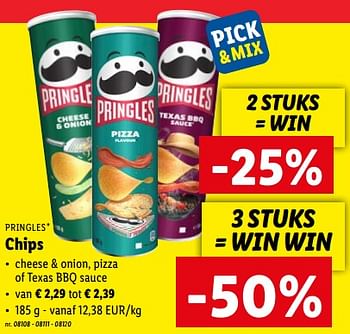 Promoties Chips - Pringles - Geldig van 08/08/2022 tot 13/08/2022 bij Lidl