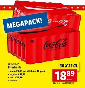 Promoties Frisdrank - Coca Cola - Geldig van 08/08/2022 tot 13/08/2022 bij Lidl