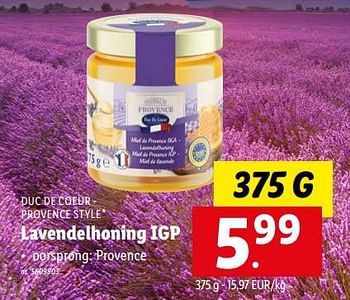 Promotions Lavendelhoning igp - Duc De Coeur - Valide de 08/08/2022 à 13/08/2022 chez Lidl