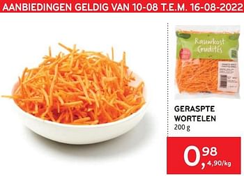 Promoties Geraspte wortelen - Huismerk - Alvo - Geldig van 10/08/2022 tot 16/08/2022 bij Alvo