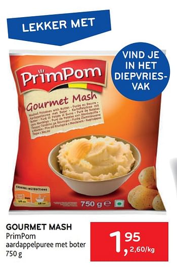 Promoties Gourmet mash primpom - PrimPom - Geldig van 10/08/2022 tot 23/08/2022 bij Alvo