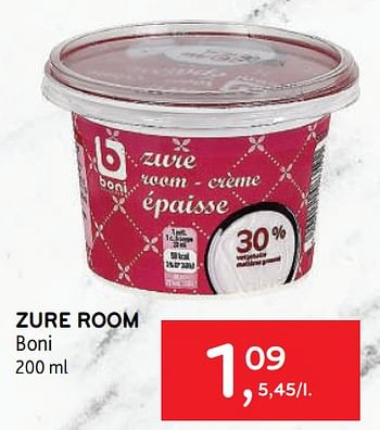 Promoties Zure room boni - Boni - Geldig van 10/08/2022 tot 23/08/2022 bij Alvo