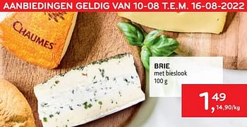 Promoties Brie met bieslook - Huismerk - Alvo - Geldig van 10/08/2022 tot 16/08/2022 bij Alvo
