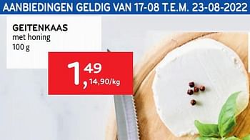 Promotions Geitenkaas met honing - Produit maison - Alvo - Valide de 17/08/2022 à 23/08/2022 chez Alvo
