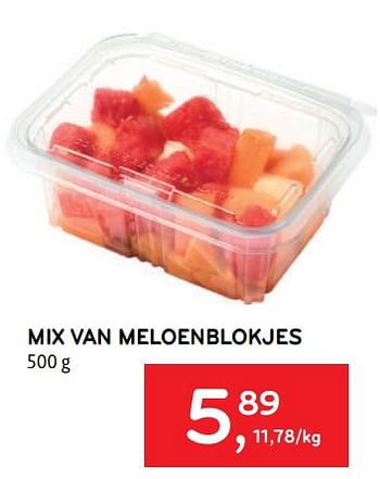Promoties Mix van meloenblokjes - Huismerk - Alvo - Geldig van 10/08/2022 tot 23/08/2022 bij Alvo