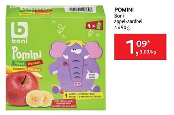 Promoties Pomini boni appel-aardbei - Boni - Geldig van 10/08/2022 tot 23/08/2022 bij Alvo