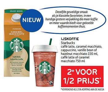 Promoties Ijskoffie starbucks 2e voor 1-2 prijs - Starbucks - Geldig van 10/08/2022 tot 23/08/2022 bij Alvo
