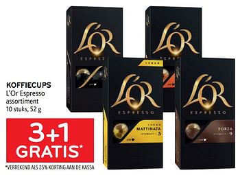 Promoties Koffiecups l’or espresso 3+1 gratis - Douwe Egberts - Geldig van 10/08/2022 tot 23/08/2022 bij Alvo