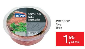 Promoties Preskop alvo - Huismerk - Alvo - Geldig van 10/08/2022 tot 23/08/2022 bij Alvo