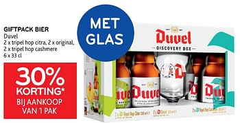 Promotions Giftpack bier duvel 30% korting bij aankoop van 1 pak - Duvel - Valide de 10/08/2022 à 23/08/2022 chez Alvo