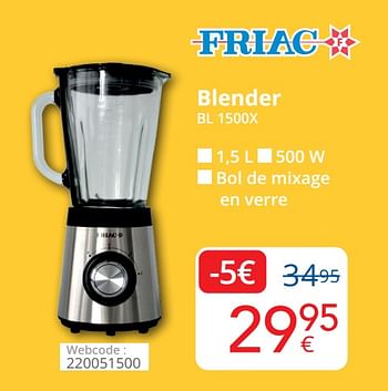 Promotions Friac blender bl 1500x - Friac - Valide de 01/08/2022 à 31/08/2022 chez Eldi