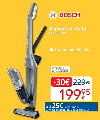 Promoties Bosch aspirateur balai bch3k2301 - Bosch - Geldig van 01/08/2022 tot 31/08/2022 bij Eldi