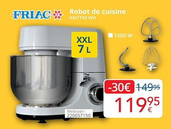 Promotions Friac robot de cuisine km7150 wh - Friac - Valide de 01/08/2022 à 31/08/2022 chez Eldi