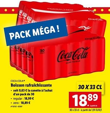 Promotions Boisson rafraîchissante - Coca Cola - Valide de 08/08/2022 à 13/08/2022 chez Lidl
