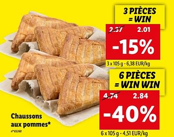 Promotions Chaussons aux pommes - Produit maison - Lidl - Valide de 08/08/2022 à 13/08/2022 chez Lidl