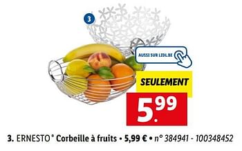 Promoties Corbeille à fruits - Ernesto - Geldig van 08/08/2022 tot 13/08/2022 bij Lidl