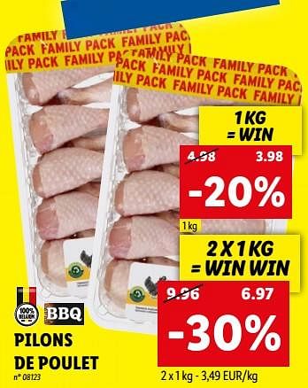 Promotions Pilons de poulet - Produit maison - Lidl - Valide de 08/08/2022 à 13/08/2022 chez Lidl