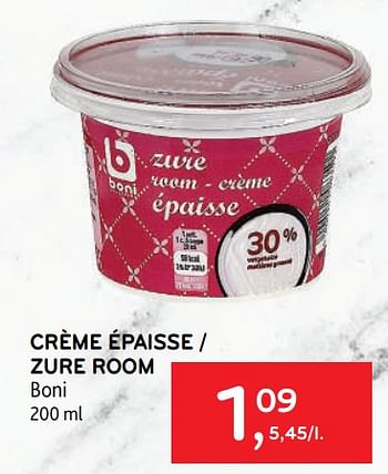 Promotions Crème épaisse boni - Boni - Valide de 10/08/2022 à 23/08/2022 chez Alvo