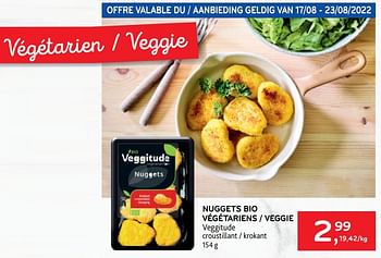 Promotions Nuggets bio végétariens veggitude - Veggitude - Valide de 17/08/2022 à 23/08/2022 chez Alvo