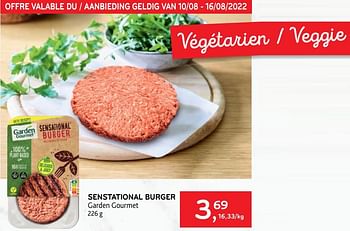 Promoties Senstational burger garden gourmet - Garden Gourmet - Geldig van 10/08/2022 tot 16/08/2022 bij Alvo