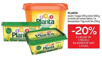 Promoties Planta -20% à l’achat de 3 pièces - Planta - Geldig van 10/08/2022 tot 23/08/2022 bij Alvo