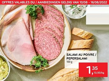 Promotions Salami au poivre - Produit maison - Alvo - Valide de 10/08/2022 à 16/08/2022 chez Alvo