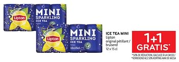 Promotions Ice tea mini lipton 1+1 gratis - Lipton - Valide de 10/08/2022 à 23/08/2022 chez Alvo