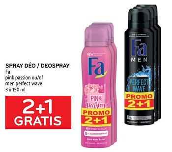Promoties Spray déo fa 2+1 gratis - Fa - Geldig van 10/08/2022 tot 23/08/2022 bij Alvo