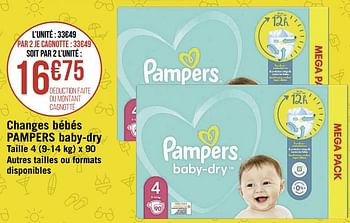 Promotions Changes bébés pampers baby-dry - Pampers - Valide de 01/08/2022 à 14/08/2022 chez Super Casino