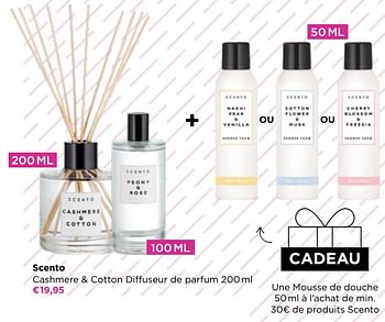 Promoties Scento cashmere + cotton diffuseur de parfum - Scento - Geldig van 01/08/2022 tot 28/08/2022 bij ICI PARIS XL