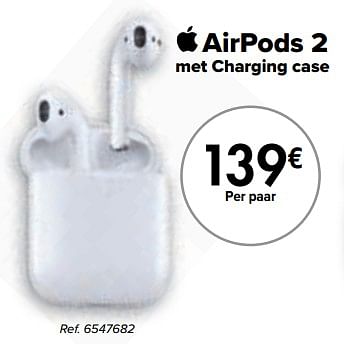 Promoties Apple airpods 2 - Apple - Geldig van 01/08/2022 tot 15/08/2022 bij Carrefour