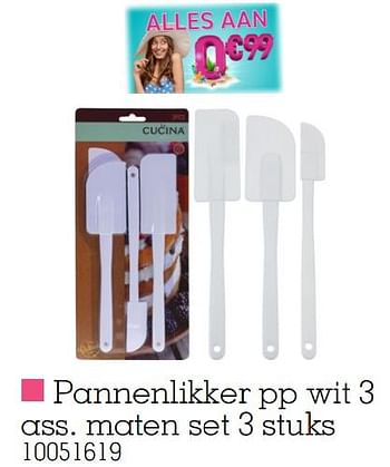 Promoties Pannenlikker pp wit set 3 stuks - Huismerk - Yess - Geldig van 01/08/2022 tot 15/08/2022 bij yess!