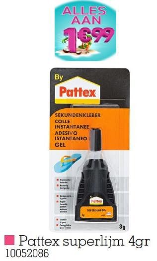 Promoties Pattex superlijm - Pattex - Geldig van 01/08/2022 tot 15/08/2022 bij yess!
