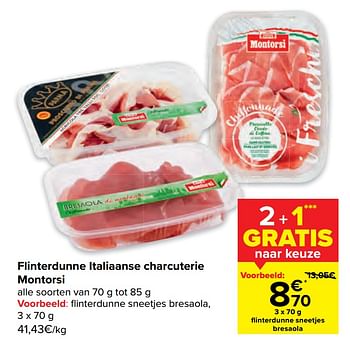 Promoties Flinterdunne sneetjes bresaola - Montorsi - Geldig van 03/08/2022 tot 16/08/2022 bij Carrefour